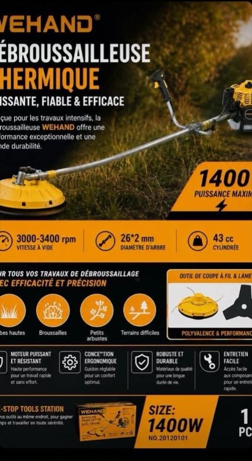 Débroussailleuse 1400w حشاشة WEHAND